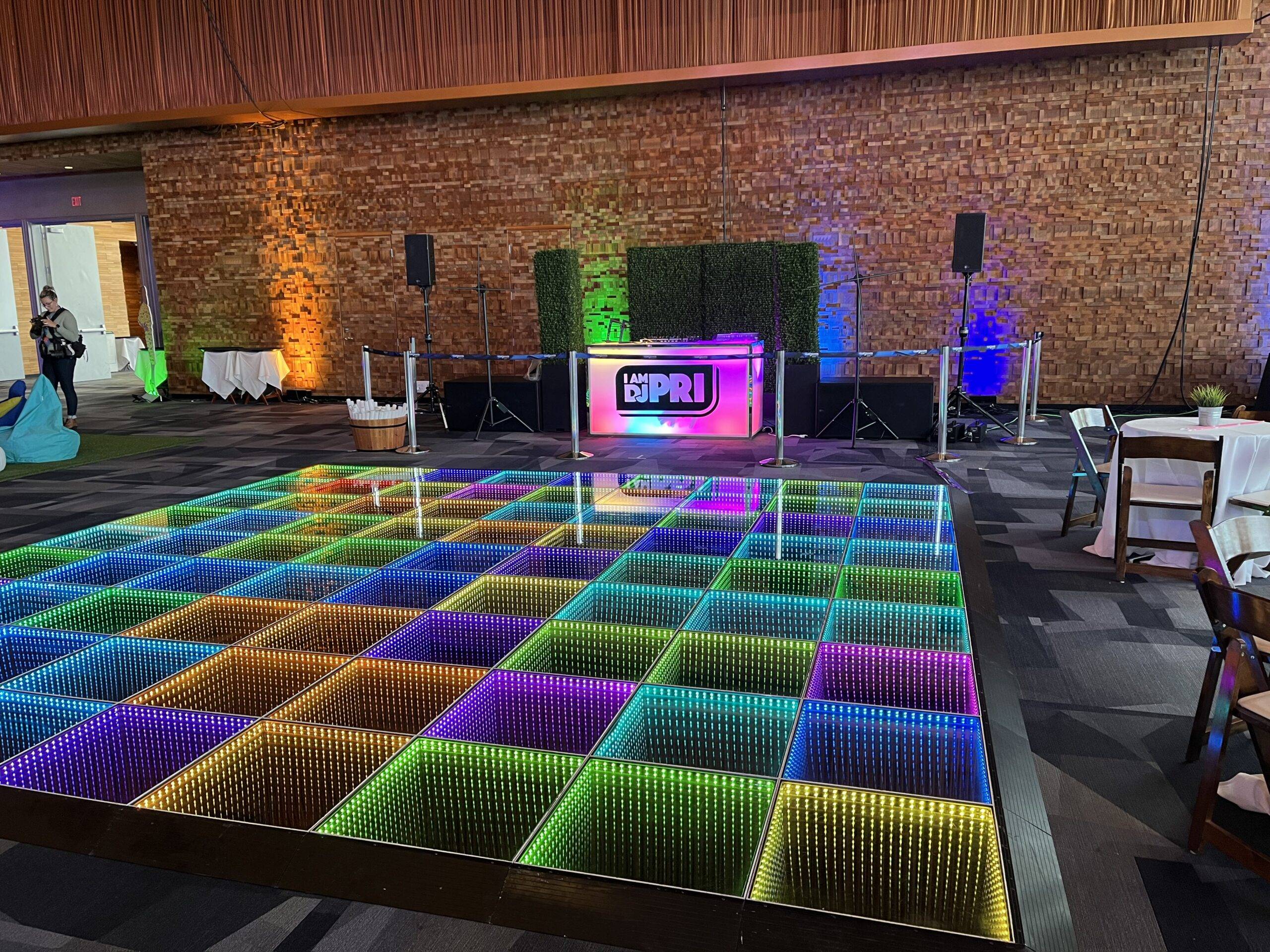 • 3D infinity dance floor Daytona, charity event, chic furniture, chillounge night rentals, corporate event, corporate events, event rentals, event rentals Daytona Beach, Florida LED dance floor rental, VIP Party